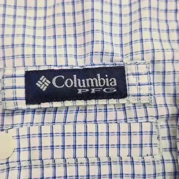 Columbia PFG Omnishade Super Tamiami, Checkered Blue/white, Men's Small - Picture 5 of 9